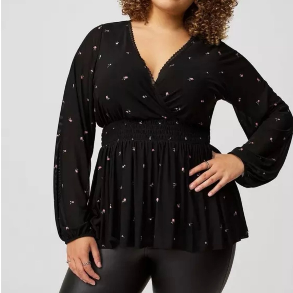Torrid Ditsy Rose Floral Deep Black